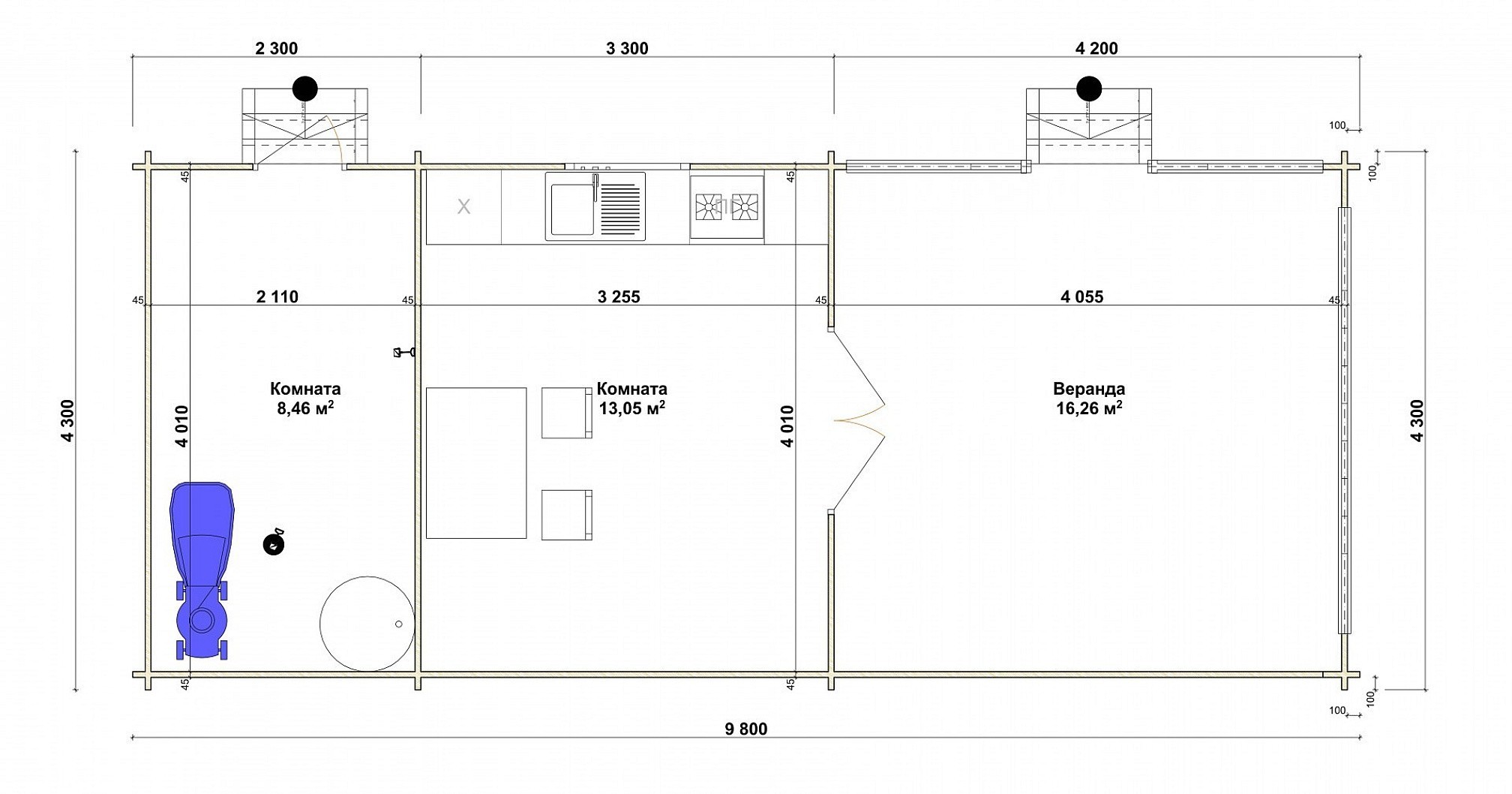 Садовый дом СК Мини 102